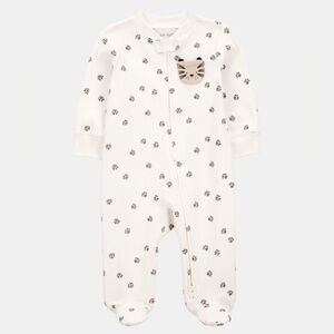 Like new Carters Unisex Baby Kitten Cat Footprint 2-Wat Zip Sleep & Play Pajamas